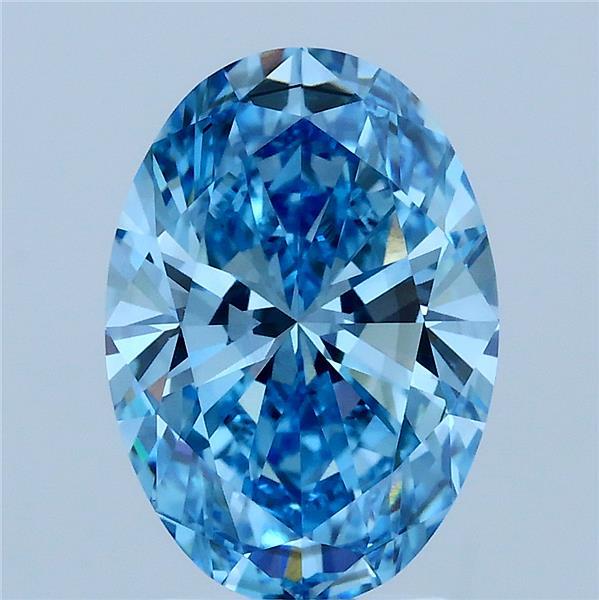 3.01 Carat Oval Shaped, Ideal Cut, FANCY VIVID BLUE Color, VS2 Clarity, IGI Certified Lab Grown Diamond