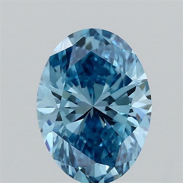 0.73 Carat Oval Shaped, Ideal Cut, FANCY VIVID BLUE Color, VVS2 Clarity, IGI Certified Lab Grown Diamond