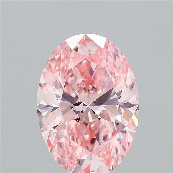 2.01 Carat Oval Shaped, Ideal Cut, FANCY VIVID PINK Color, VS1 Clarity, IGI Certified Lab Grown Diamond