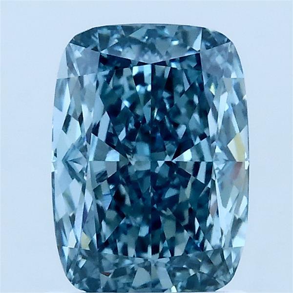 1.53 Carat Cushion Shaped, Ideal Cut, FANCY VIVID BLUE Color, VVS2 Clarity, IGI Certified Lab Grown Diamond