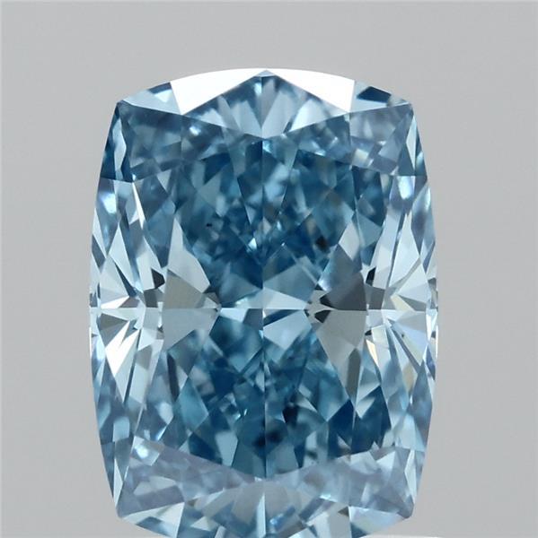 1.51 Carat Cushion Shaped, Ideal Cut, FANCY VIVID BLUE Color, VS1 Clarity, IGI Certified Lab Grown Diamond