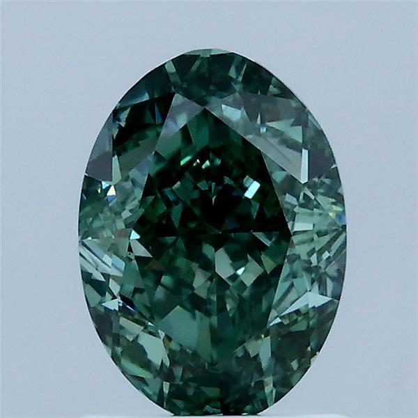 1.53 Carat Oval Shaped, Very Good Cut, FANCY VIVID GREEN Color, VS2 Clarity, IGI Certified Lab Grown Diamond