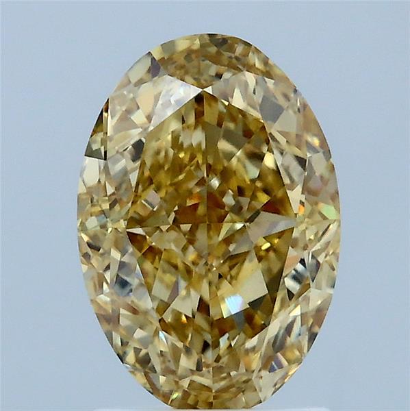 2.10 Carat Oval Shaped, Excellent Cut, FANCY INTENSE YELLOW Color, VS2 Clarity, IGI Certified Lab Grown Diamond