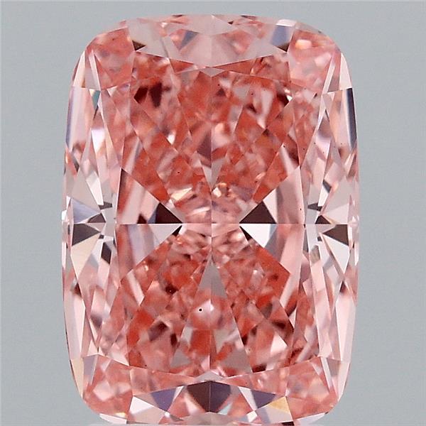 3.04 Carat Cushion Shaped, Ideal Cut, FANCY VIVID PINK Color, VS1 Clarity, IGI Certified Lab Grown Diamond