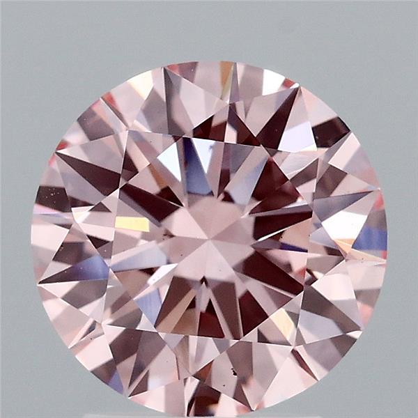 2.42 Carat Round Shaped, Excellent Cut, FANCY INTENSE PINK Color, VS1 Clarity, IGI Certified Lab Grown Diamond
