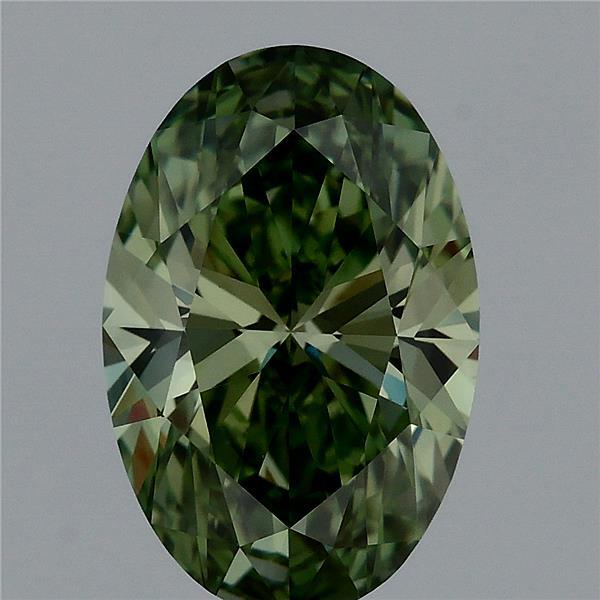 1.90 Carat Oval Shaped, Excellent Cut, FANCY VIVID GREEN Color, VVS2 Clarity, IGI Certified Lab Grown Diamond