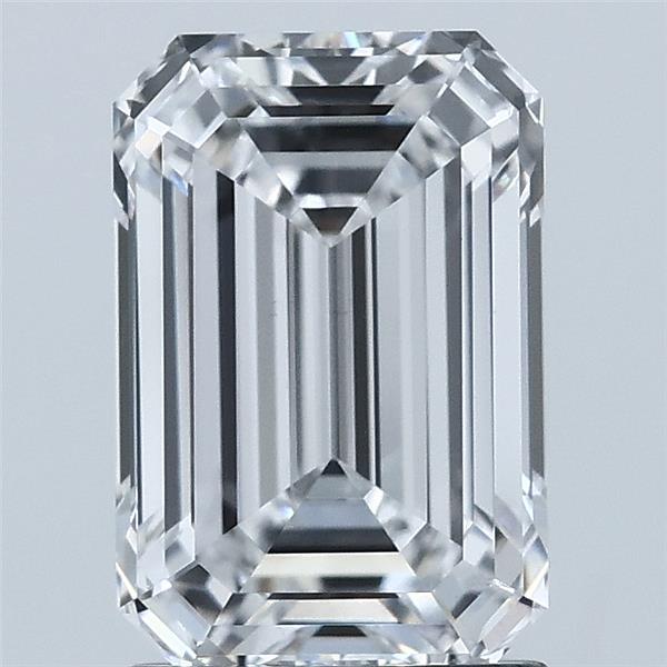 2.10 Carat Emerald Shaped, Ideal Cut, D Color, VVS2 Clarity, IGI Certified Lab Grown Diamond