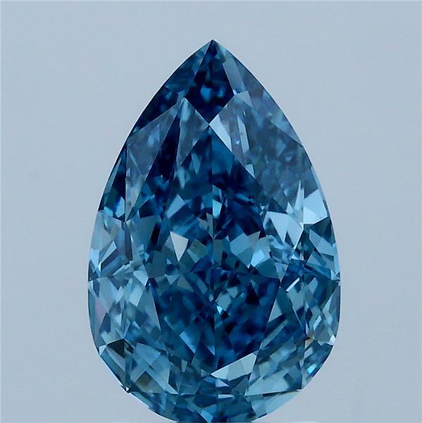 2.55 Carat Pear Shaped, Very Good Cut, FANCY VIVID BLUE Color, VS1 Clarity, IGI Certified Lab Grown Diamond