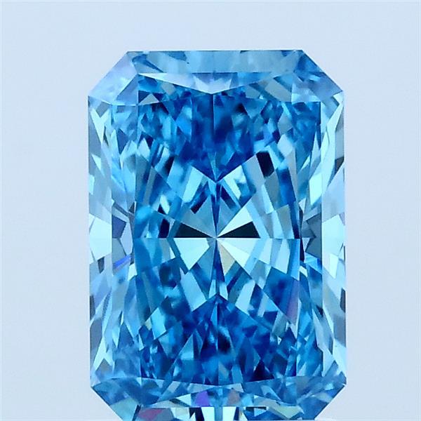 1.56 Carat Radiant Shaped, Ideal Cut, FANCY VIVID BLUE Color, VS1 Clarity, IGI Certified Lab Grown Diamond