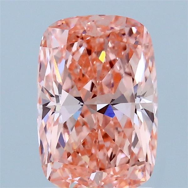 1.65 Carat Cushion Shaped, Ideal Cut, FANCY VIVID PINK Color, VVS2 Clarity, IGI Certified Lab Grown Diamond