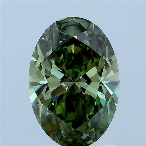 1.55 Carat Oval Shaped, Ideal Cut, FANCY VIVID GREEN Color, VVS2 Clarity, IGI Certified Lab Grown Diamond