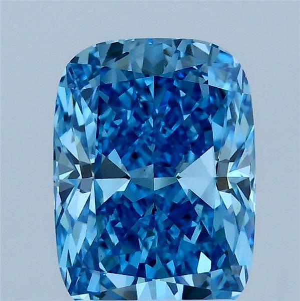 2.03 Carat Cushion Shaped, Ideal Cut, FANCY VIVID BLUE Color, VS2 Clarity, IGI Certified Lab Grown Diamond