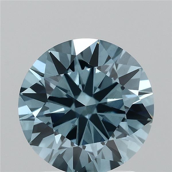 2.00 Carat Round Shaped, Excellent Cut, FANCY VIVID BLUE Color, VS1 Clarity, IGI Certified Lab Grown Diamond
