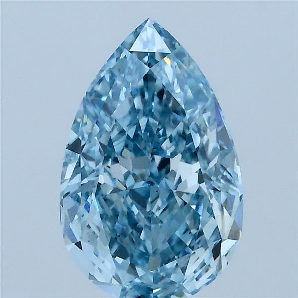 1.67 Carat Pear Shaped, Excellent Cut, FANCY VIVID BLUE Color, VS1 Clarity, IGI Certified Lab Grown Diamond