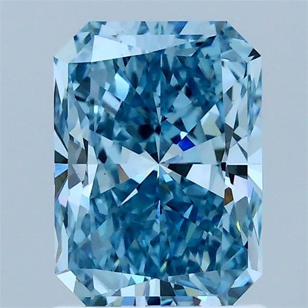 1.52 Carat Radiant Shaped, Excellent Cut, FANCY VIVID BLUE Color, VS1 Clarity, IGI Certified Lab Grown Diamond
