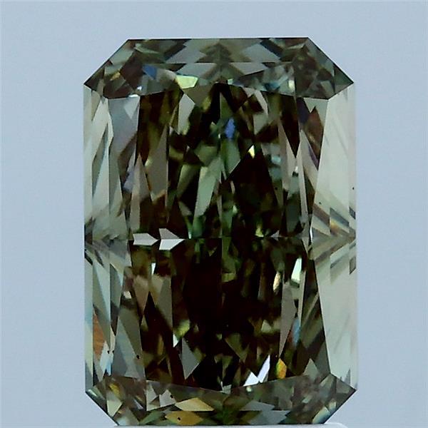 2.12 Carat Radiant Shaped, Excellent Cut, FANCY INTENSE GREEN Color, VS2 Clarity, IGI Certified Lab Grown Diamond