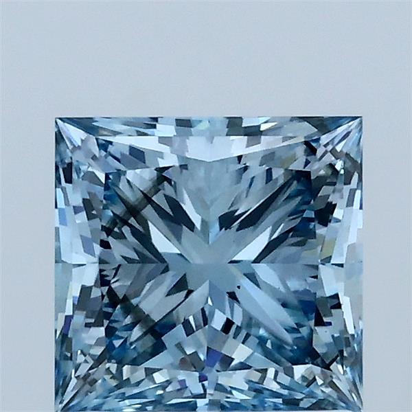 1.56 Carat Princess Shaped, Ideal Cut, FANCY VIVID BLUE Color, SI1 Clarity, IGI Certified Lab Grown Diamond