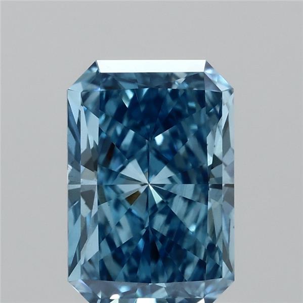 1.04 Carat Radiant Shaped, Ideal Cut, FANCY VIVID BLUE Color, VS2 Clarity, IGI Certified Lab Grown Diamond