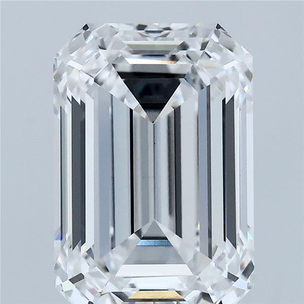 4.08 Carat Emerald Shaped, Ideal Cut, D Color, VVS2 Clarity, IGI Certified Lab Grown Diamond
