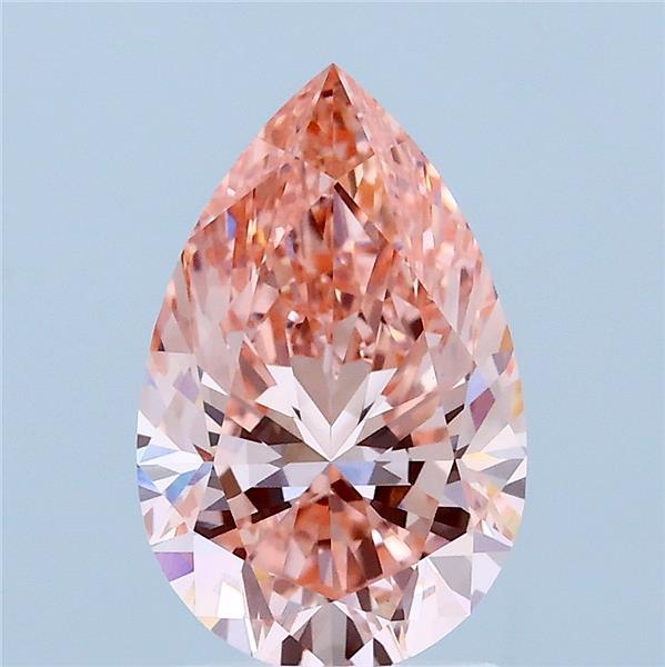 2.02 Carat Pear Shaped, Excellent Cut, FANCY VIVID PINK Color, VVS2 Clarity, IGI Certified Lab Grown Diamond
