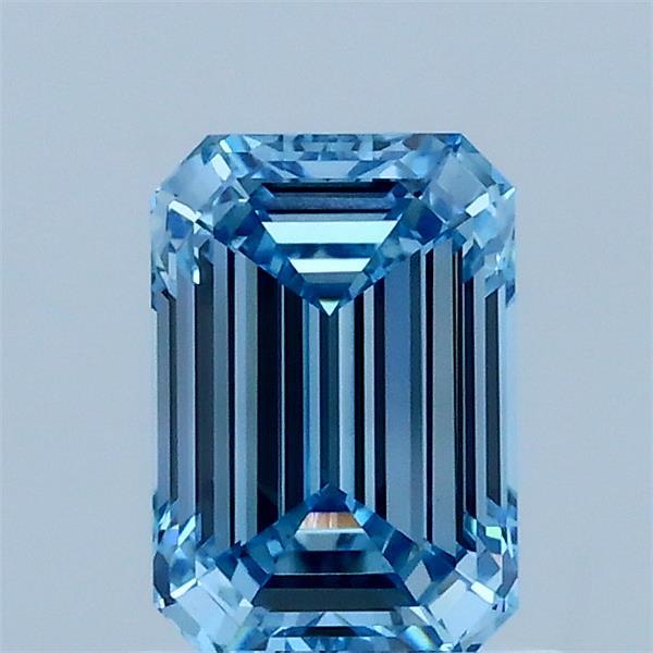 1.02 Carat Emerald Shaped, Ideal Cut, FANCY VIVID BLUE Color, VS1 Clarity, IGI Certified Lab Grown Diamond