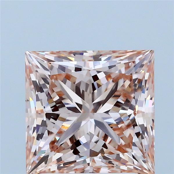 2.51 Carat Princess Shaped, Ideal Cut, FANCY INTENSE PINK Color, VS1 Clarity, IGI Certified Lab Grown Diamond