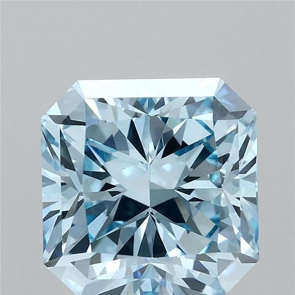 3.01 Carat Radiant Shaped, Ideal Cut, FANCY VIVID BLUE Color, VS1 Clarity, IGI Certified Lab Grown Diamond