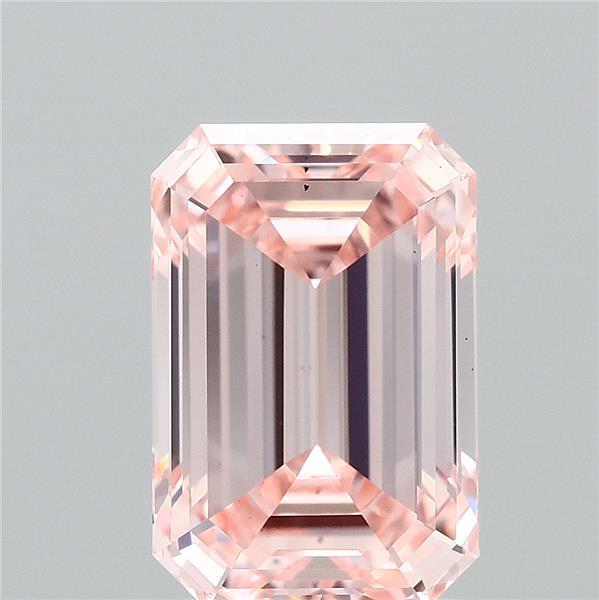 2.01 Carat Emerald Shaped, Ideal Cut, FANCY INTENSE PINK Color, VS1 Clarity, IGI Certified Lab Grown Diamond