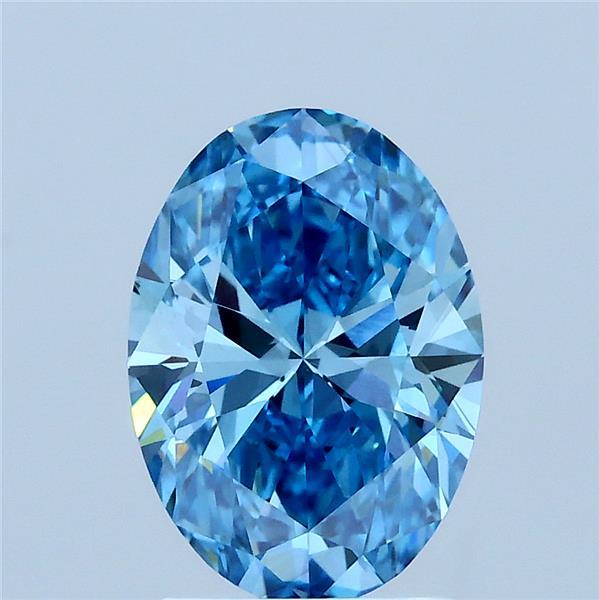 2.00 Carat Oval Shaped, Ideal Cut, FANCY VIVID BLUE Color, VS1 Clarity, IGI Certified Lab Grown Diamond