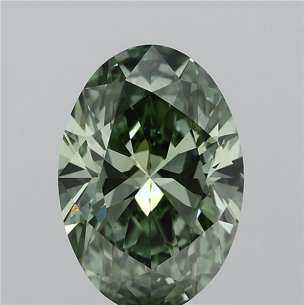 2.01 Carat Oval Shaped, Ideal Cut, FANCY VIVID GREEN Color, VS1 Clarity, IGI Certified Lab Grown Diamond