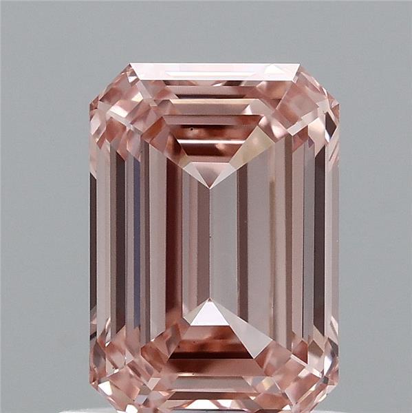 1.02 Carat Emerald Shaped, Ideal Cut, FANCY VIVID PINK Color, VS1 Clarity, IGI Certified Lab Grown Diamond