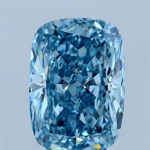 2.14 Carat Cushion Shaped, Ideal Cut, FANCY VIVID BLUE Color, VS2 Clarity, IGI Certified Lab Grown Diamond