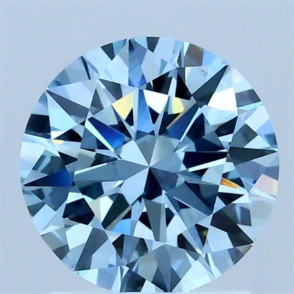 1.50 Carat Round Shaped, Excellent Cut, FANCY VIVID BLUE Color, VS1 Clarity, IGI Certified Lab Grown Diamond