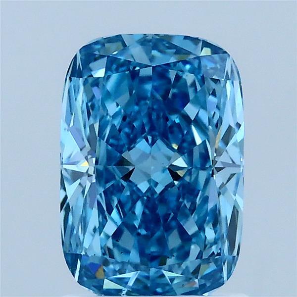 1.43 Carat Cushion Shaped, Ideal Cut, FANCY VIVID BLUE Color, VS2 Clarity, IGI Certified Lab Grown Diamond