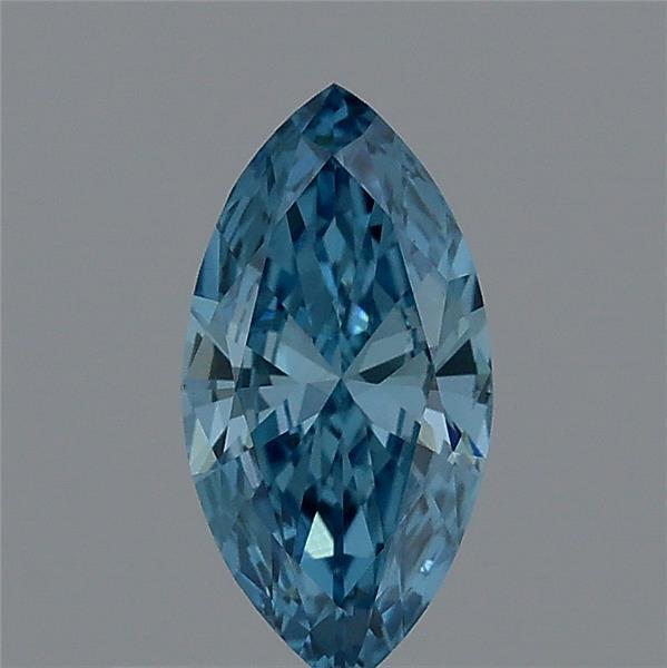 0.35 Carat Marquise Shaped, Very Good Cut, FANCY VIVID BLUE Color, VVS2 Clarity, IGI Certified Lab Grown Diamond
