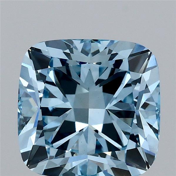 3.06 Carat Cushion Shaped, Excellent Cut, FANCY VIVID BLUE Color, VS1 Clarity, IGI Certified Lab Grown Diamond