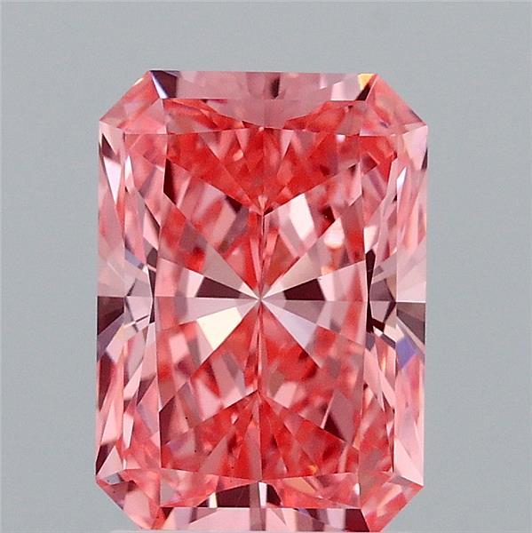2.10 Carat Radiant Shaped, Ideal Cut, FANCY VIVID PINK Color, VS1 Clarity, IGI Certified Lab Grown Diamond