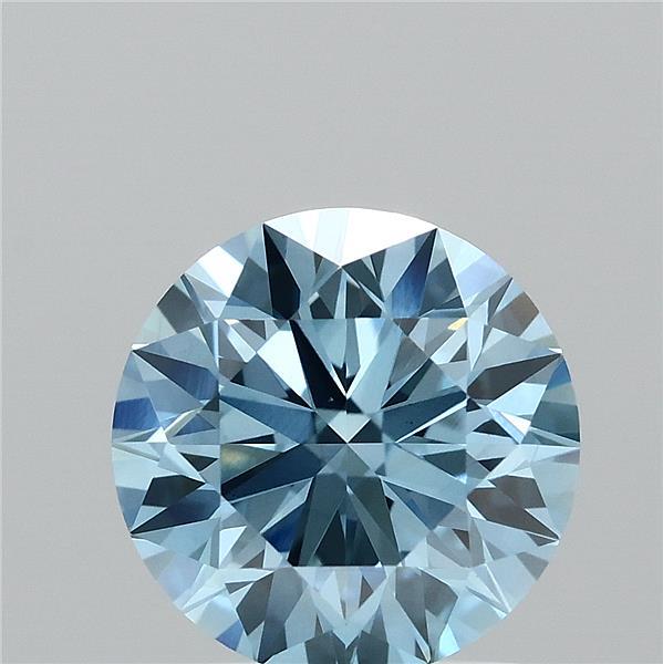 1.52 Carat Round Shaped, Excellent Cut, FANCY VIVID BLUE Color, VS1 Clarity, IGI Certified Lab Grown Diamond