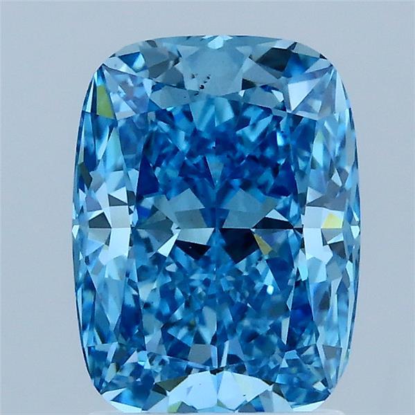 2.03 Carat Cushion Shaped, Ideal Cut, FANCY VIVID BLUE Color, VS1 Clarity, IGI Certified Lab Grown Diamond