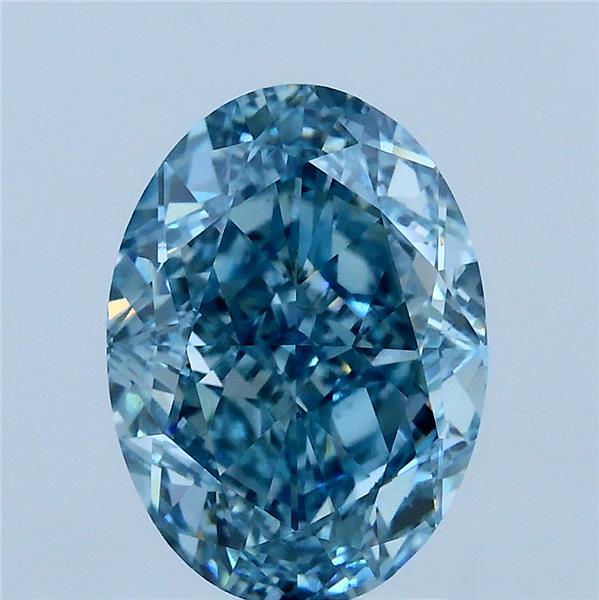 3.10 Carat Oval Shaped, Excellent Cut, FANCY VIVID GREENISH BLUE Color, VS1 Clarity, IGI Certified Lab Grown Diamond