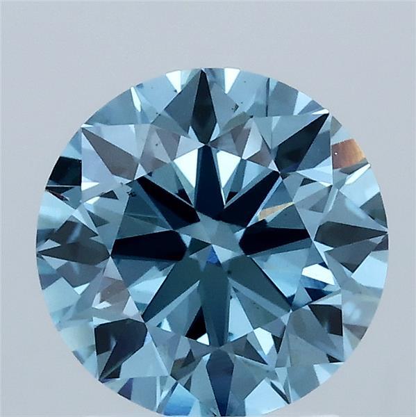 2.02 Carat Round Shaped, Excellent Cut, FANCY VIVID BLUE Color, VS1 Clarity, IGI Certified Lab Grown Diamond