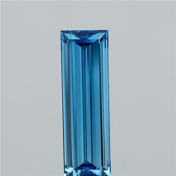 1.00 Carat Baguette Shaped, Very Good Cut, FANCY VIVID BLUE Color, VVS2 Clarity, IGI Certified Lab Grown Diamond