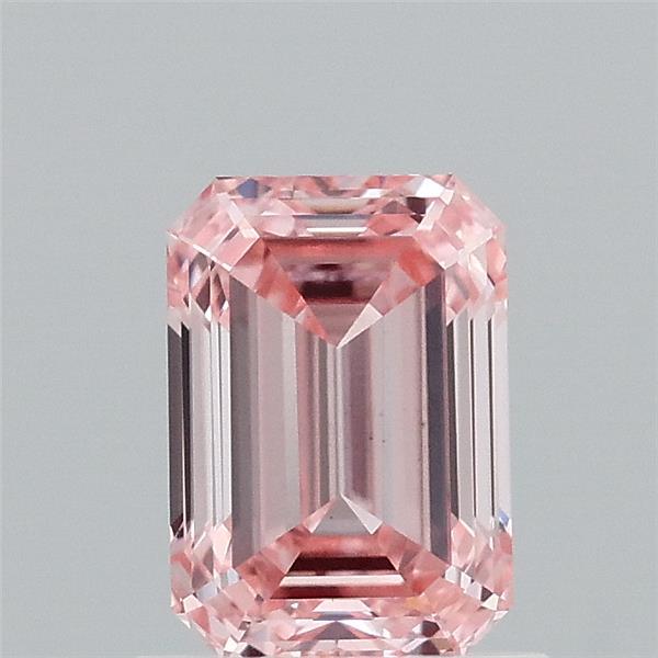 1.05 Carat Emerald Shaped, Ideal Cut, FANCY INTENSE PINK Color, VS1 Clarity, IGI Certified Lab Grown Diamond