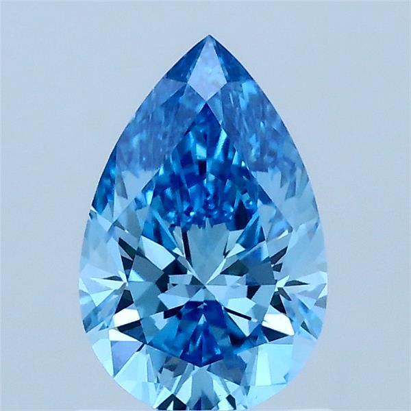 1.00 Carat Pear Shaped, Ideal Cut, FANCY VIVID BLUE Color, VVS2 Clarity, IGI Certified Lab Grown Diamond