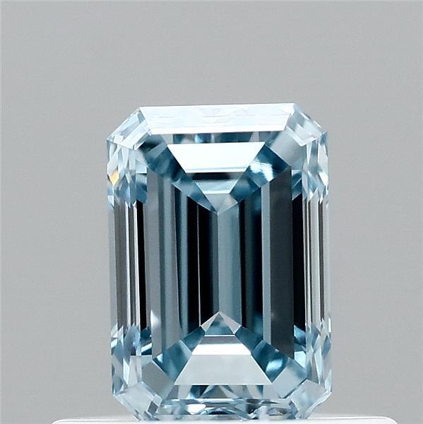 0.54 Carat Emerald Shaped, Very Good Cut, FANCY VIVID BLUE Color, VVS2 Clarity, IGI Certified Lab Grown Diamond