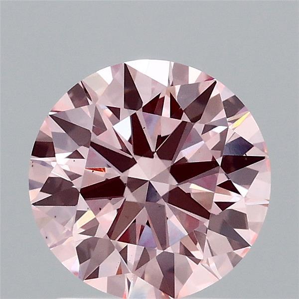 1.54 Carat Round Shaped, Ideal Cut, FANCY INTENSE PINK Color, VS2 Clarity, IGI Certified Lab Grown Diamond
