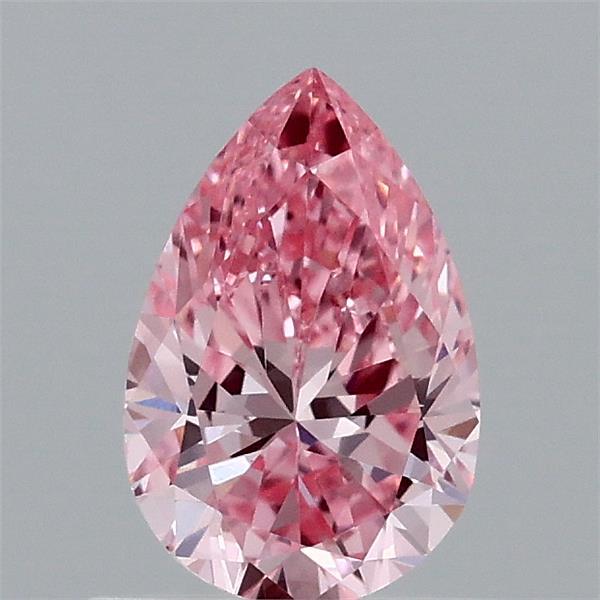 0.74 Carat Pear Shaped, Ideal Cut, FANCY VIVID PINK Color, VS1 Clarity, IGI Certified Lab Grown Diamond