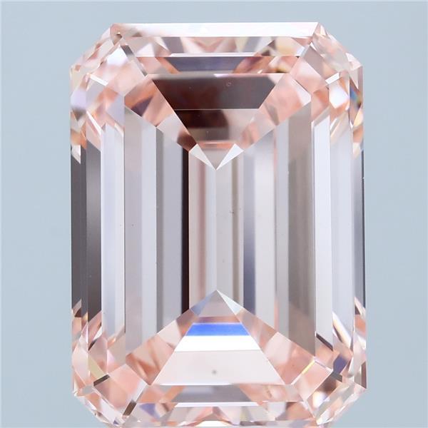 10.07 Carat Emerald Shaped, Ideal Cut, FANCY INTENSE PINK Color, VS1 Clarity, IGI Certified Lab Grown Diamond
