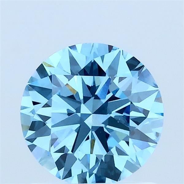 1.09 Carat Round Shaped, Ideal Cut, FANCY VIVID BLUE Color, VVS2 Clarity, IGI Certified Lab Grown Diamond
