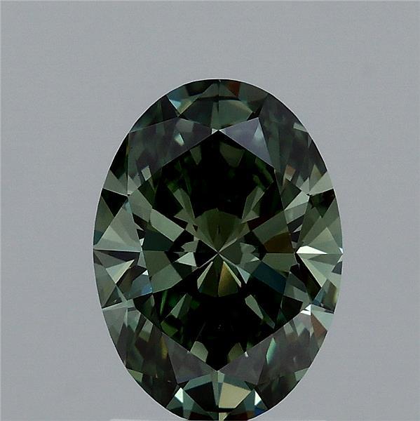 1.62 Carat Oval Shaped, Ideal Cut, FANCY VIVID GREEN Color, VVS2 Clarity, IGI Certified Lab Grown Diamond
